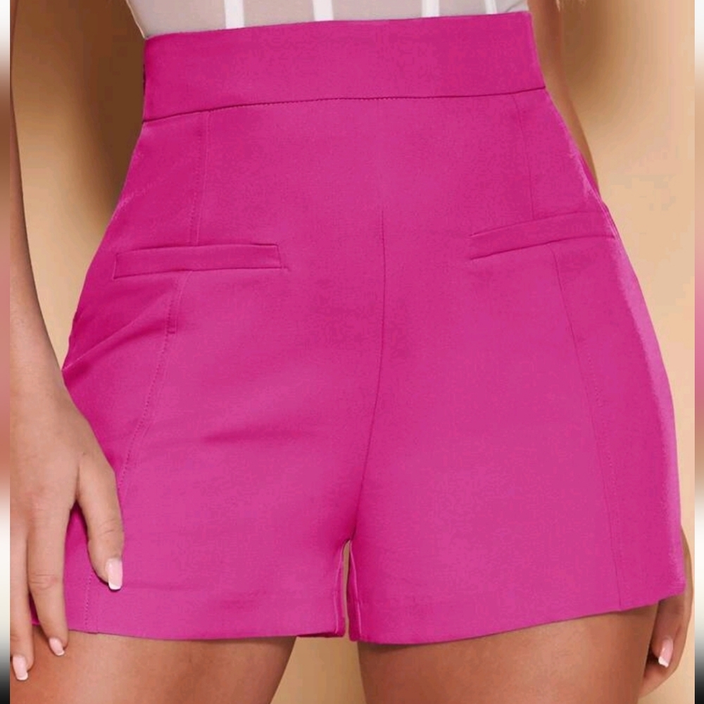 Pink High-Waisted Shorts